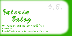 valeria balog business card